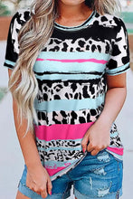 Load image into Gallery viewer, Camila Cow Leopard Striped Western Tee