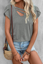 Load image into Gallery viewer, Genevieve Gray Strappy Tee
