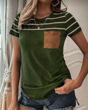 Load image into Gallery viewer, Gemma Green Color block Tee
