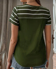 Load image into Gallery viewer, Gemma Green Color block Tee
