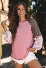Load image into Gallery viewer, Fanny Fushia Mixed Print Ribbed Knit Patchwork
