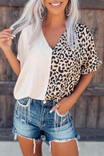 Load image into Gallery viewer, Bernadette Beige &amp; Leopard Blouse
