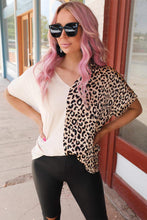 Load image into Gallery viewer, Bernadette Beige &amp; Leopard Blouse
