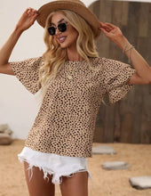 Load image into Gallery viewer, Savanna Spot Butterfly Sleeve Blouse
