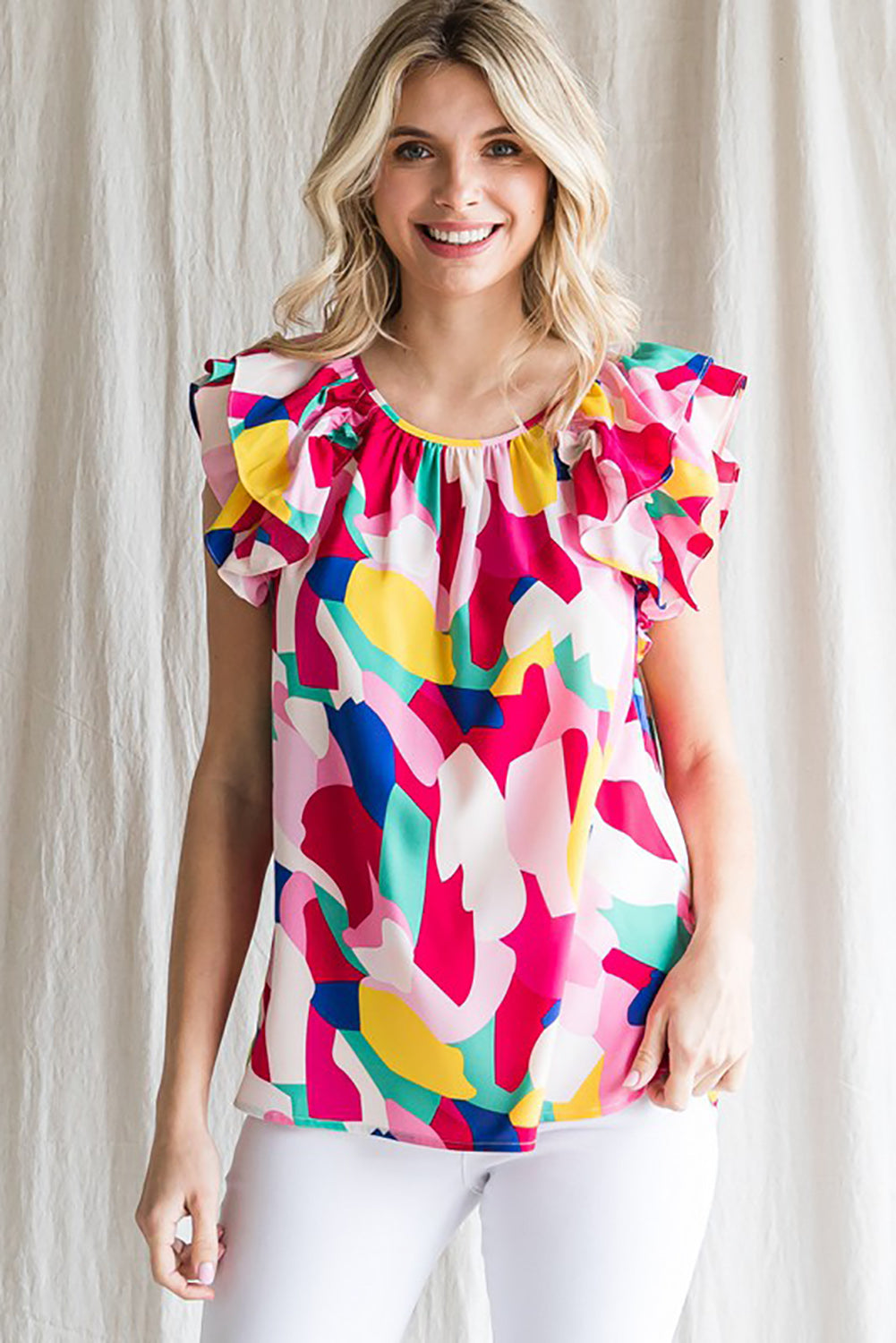 Mae Multicolor Abstract Blouse