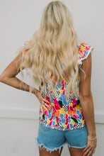 Load image into Gallery viewer, Ann Abstract Print Flutter Sleeve Top
