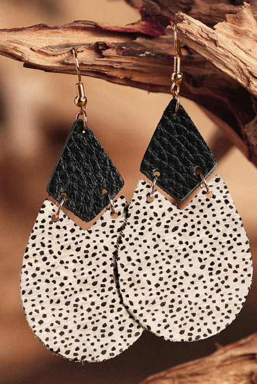 Black Polka Dot Layered Earrings