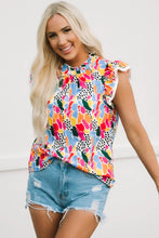 Load image into Gallery viewer, Ann Abstract Print Flutter Sleeve Top
