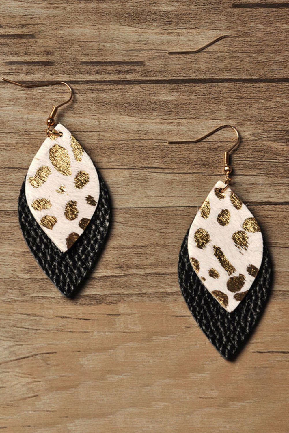 Gwen Gold Leopard Double-Layered Earrings