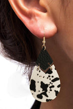 Load image into Gallery viewer, Caroline Cow Soft Leather Layered Earrings
