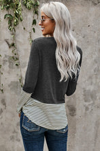 Load image into Gallery viewer, Selena Stripe Pocket Sequin Long Sleeve Top
