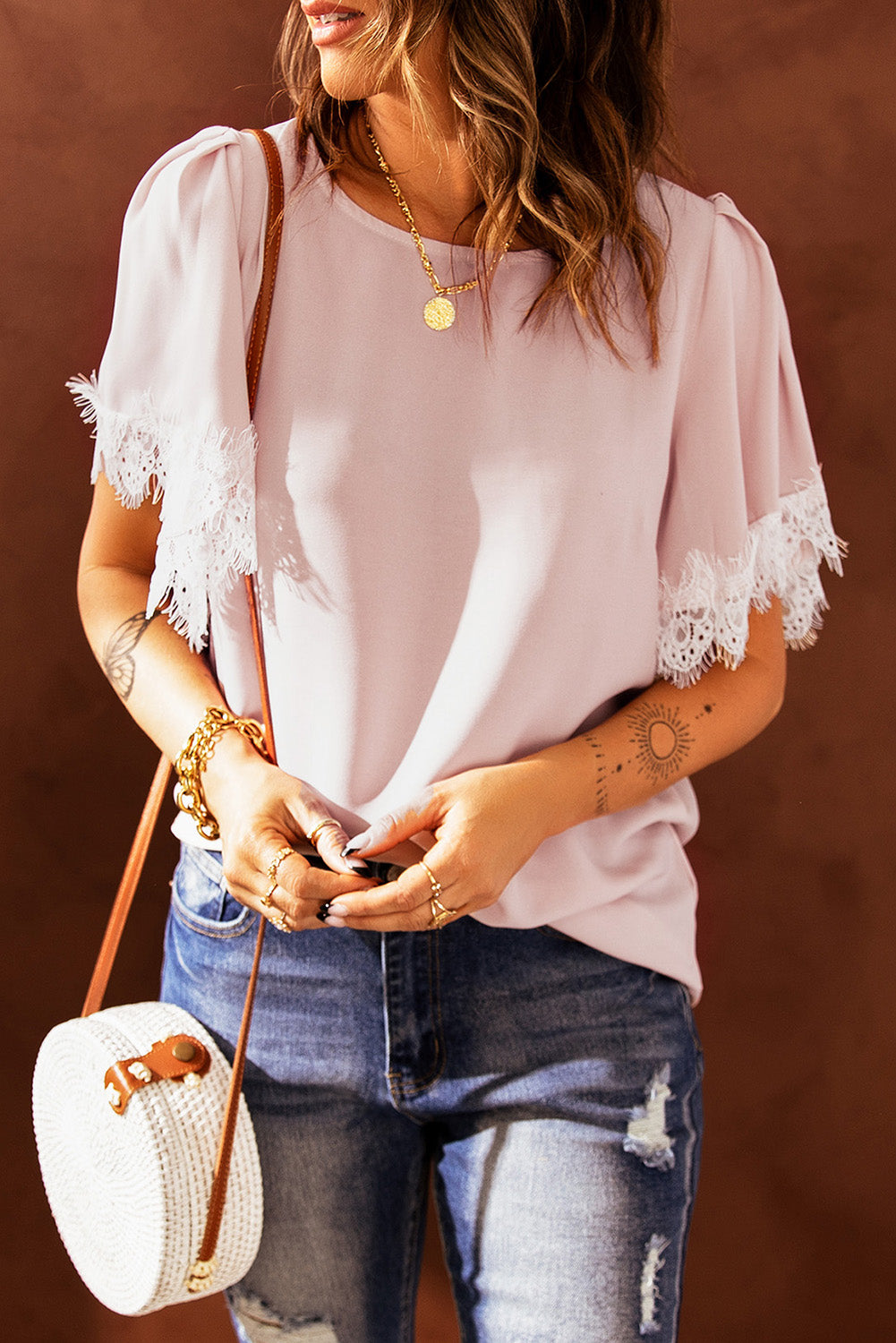 Liv Lace Flutter Sleeve Top