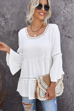 Load image into Gallery viewer, Wynona White Crochet 3/4 Flared Sleeve
