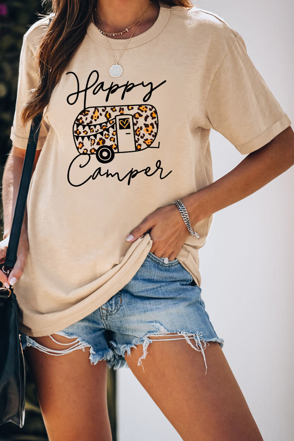 Hailey Happy Camper Print Tee