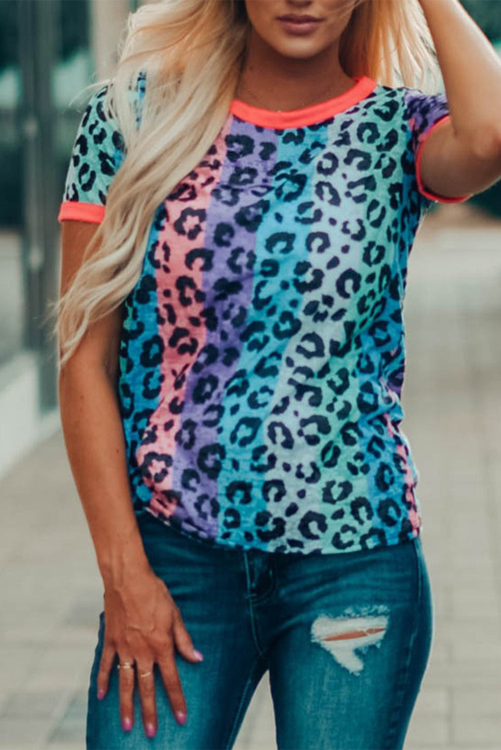 Mackenzie Multi-Color Leopard Tee