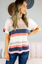 Load image into Gallery viewer, Sadie Striped Cotton Blend Tee
