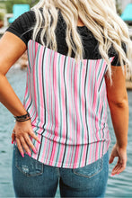 Load image into Gallery viewer, Rylan Rainbow Black Serape Striped Tee
