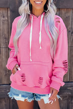 Load image into Gallery viewer, Penelope Pink Ripped Hooded Sweatshirt
