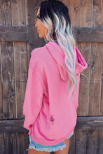 Load image into Gallery viewer, Penelope Pink Ripped Hooded Sweatshirt
