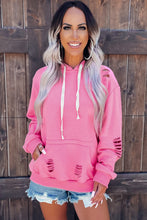 Load image into Gallery viewer, Penelope Pink Ripped Hooded Sweatshirt
