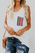 Load image into Gallery viewer, Aspen Aztec White Pocket Tank
