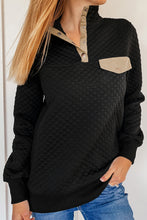 Load image into Gallery viewer, Brooke Black Quilted Sweatshirt
