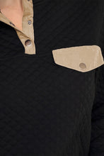 Load image into Gallery viewer, Brooke Black Quilted Sweatshirt
