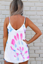 Load image into Gallery viewer, Winnie White Tie-Dye Strappy Crossed Tank
