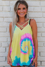 Load image into Gallery viewer, Candi Colorful Tie Dye Strappy Crossed Tank
