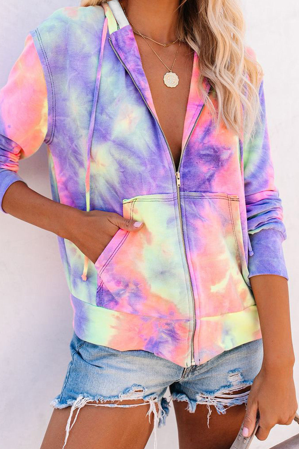 Tenley Tie-dye Zip Up Jacket