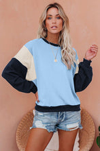 Load image into Gallery viewer, Blue Colorblock Pullover Sweatshirt
