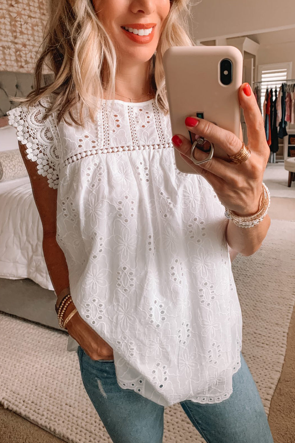 Emmie Eyelet Tank