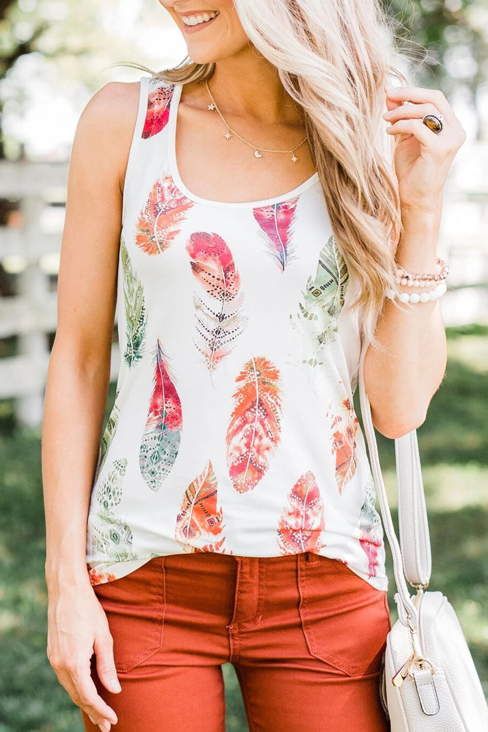 Allie All Feather Tank Top