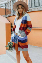 Load image into Gallery viewer, Maggie Multi-color Striped Pocket Cardigan
