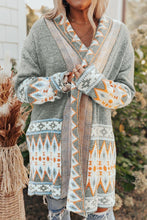 Load image into Gallery viewer, Ava Aztec Print Open Front Knitted Cardigan
