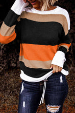 Load image into Gallery viewer, Oma Orange-Colorblock Knit Sweater
