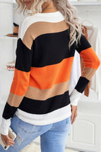 Load image into Gallery viewer, Oma Orange-Colorblock Knit Sweater
