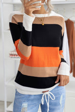 Load image into Gallery viewer, Oma Orange-Colorblock Knit Sweater
