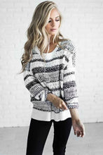 Load image into Gallery viewer, Whitney White Striped Knit Sweater
