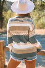 Load image into Gallery viewer, Kendall Khaki Chunky Striped Knit Sweater
