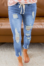 Load image into Gallery viewer, Delilah Drawstring Ripped Jeans
