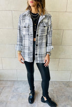 Load image into Gallery viewer, Willa White Plaid Pocketed Shirt Shacket
