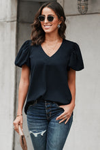 Load image into Gallery viewer, Bailey Black Puff Sleeve Blouse
