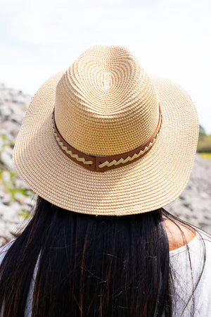 Padre Island Straw Fedora Hat Beige