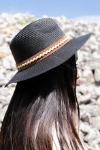 Load image into Gallery viewer, Padre Island Straw Fedora Hat Black
