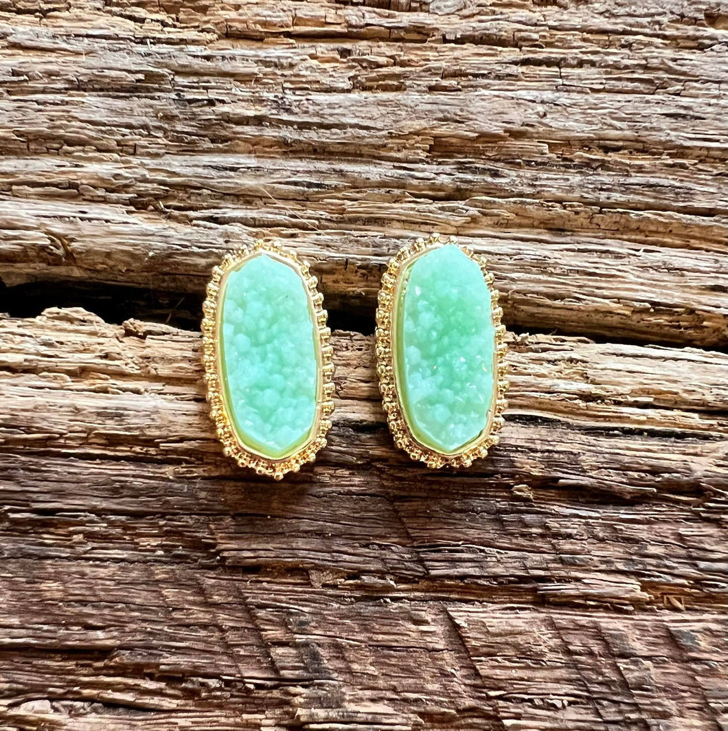 Creme de Mint Druzy Earrings