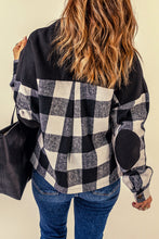 Load image into Gallery viewer, Brittani Black Plaid Patchwork Buttoned Shacket
