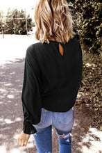 Load image into Gallery viewer, Brinkley Black Ruffle Bubble Sleeve Top
