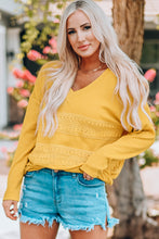 Load image into Gallery viewer, Yolanda Yellow Ribbed Lace Accent Top
