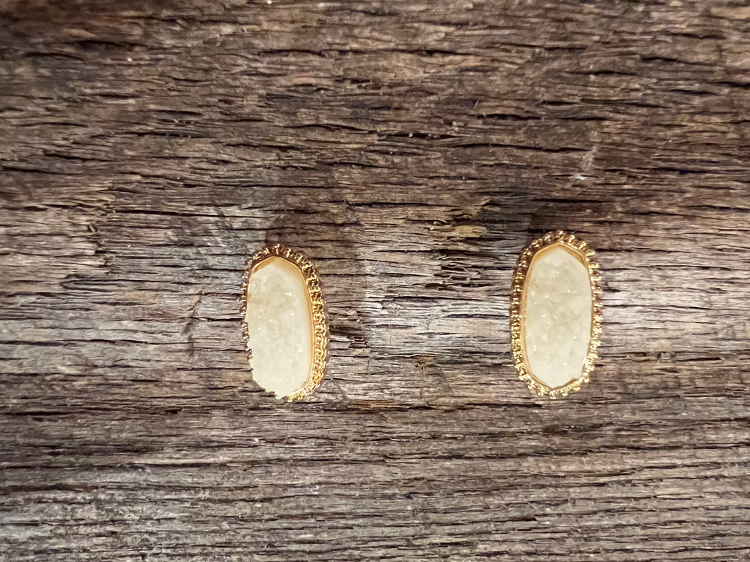 Vanilla Latte Druzy Earrings